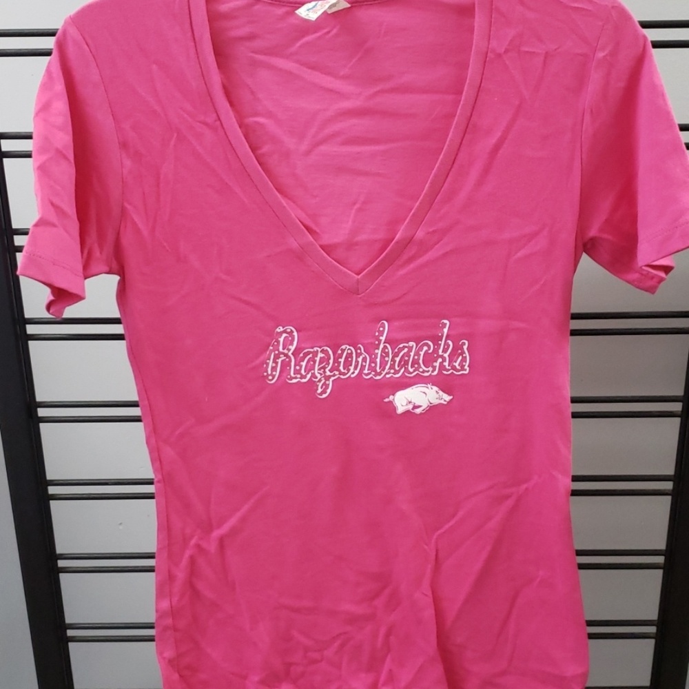 Arkansas Razorbacks V Neck Tee Shirt